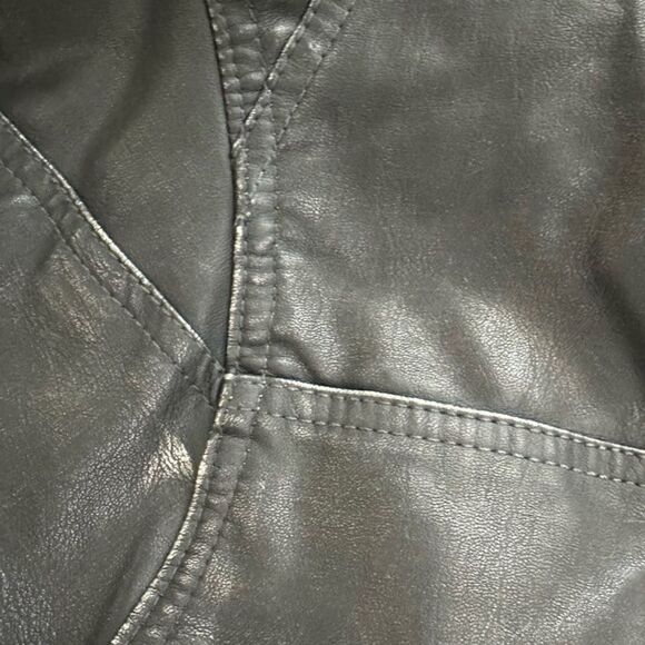 David Outwear Black Quilted PU Leather Bonanza Jacket with Zipper Closure Small - Picture 7 of 7